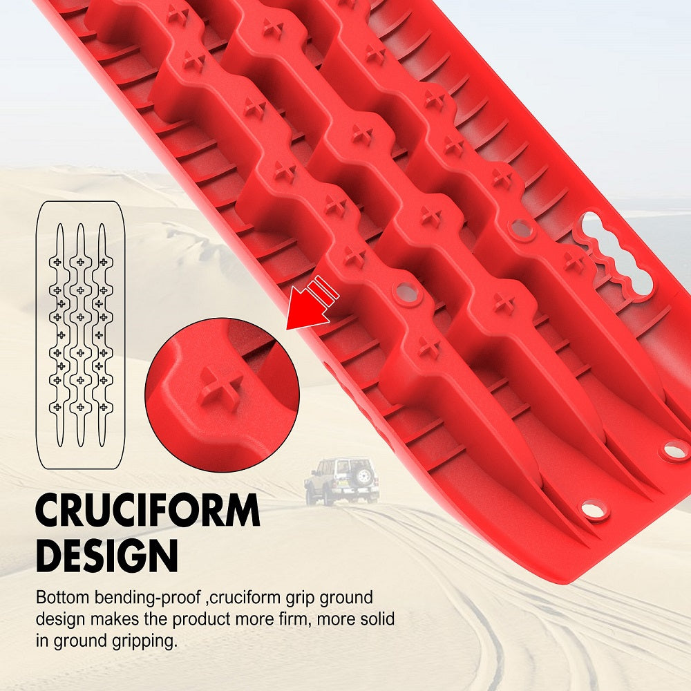 X-BULL 10 Pairs Recovery tracks Boards 10T / Sand tracks/ Mud tracks Gen 2.0 Red - Image 4