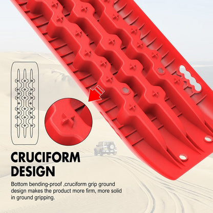 X-BULL 10 Pairs Recovery tracks Boards 10T / Sand tracks/ Mud tracks Gen 2.0 Red - Image 4