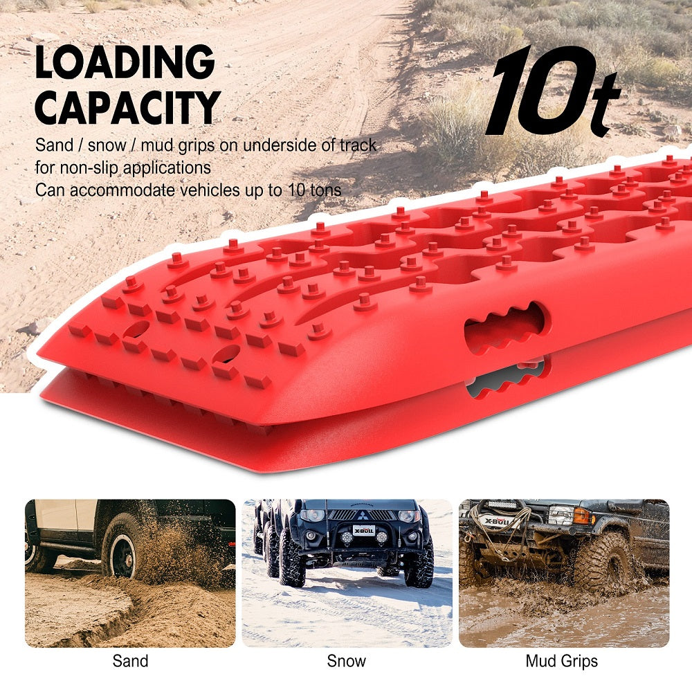 X-BULL 10 Pairs Recovery tracks Boards 10T / Sand tracks/ Mud tracks Gen 2.0 Red - Image 6