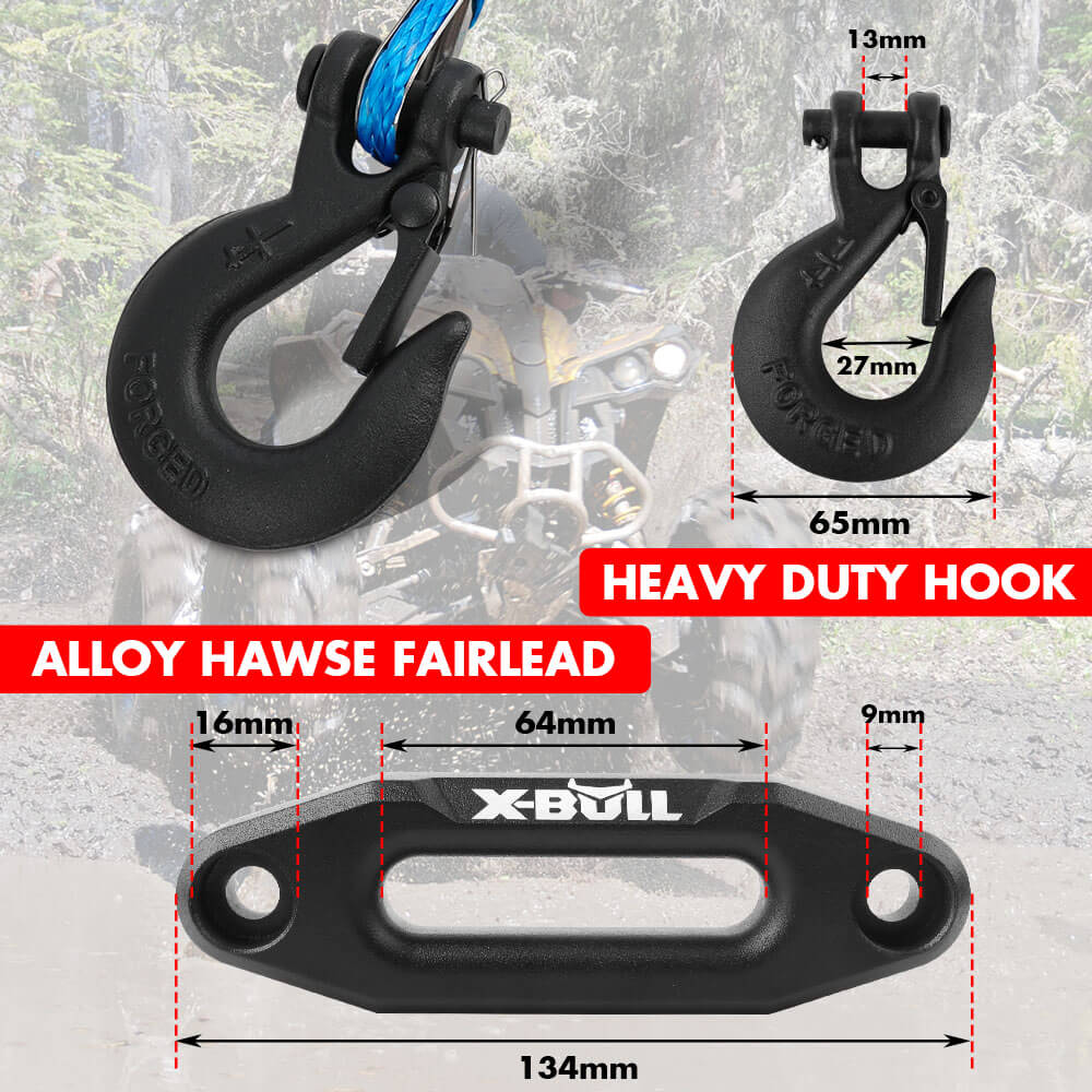 X-BULL 12V Electric Winch 3000LB ATV Winch Boat Trailer Winch Synthetic Rope - Image 9
