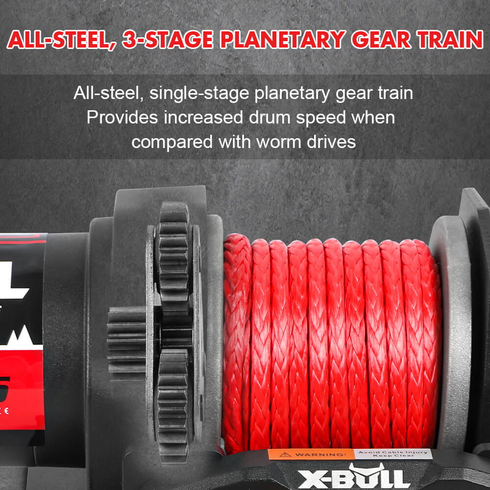 X-BULL 12V Electric Winch 2500LBS Synthetic Rope 15.2M ATV Boat Winch Trailer - Image 7