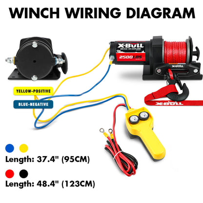 X-BULL 12V Electric Winch 2500LBS Synthetic Rope 15.2M ATV Boat Winch Trailer - Image 8