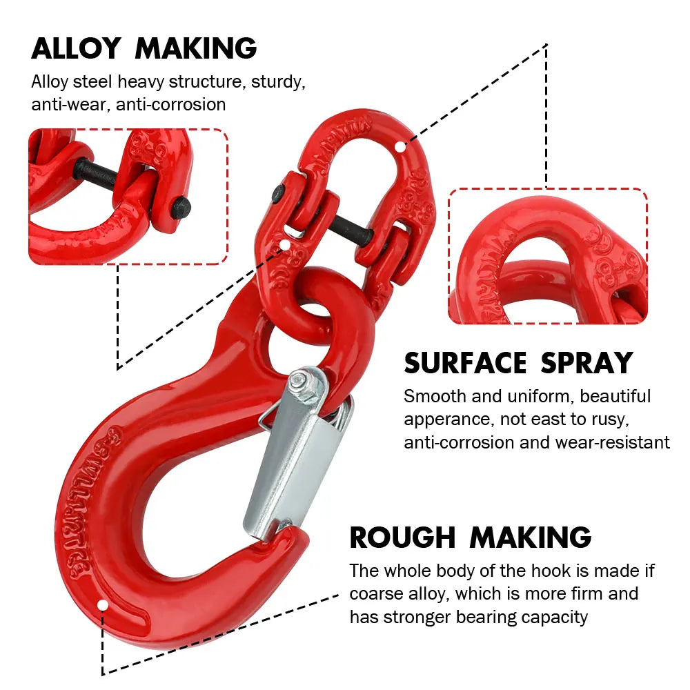 2X 6mm Hammerlock+ Eye Sling Hook Safety Chain Caravan Trailer connecting Extend - Image 3