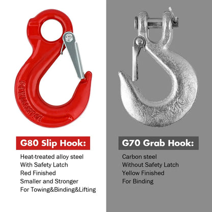 2X 6mm Hammerlock+ Eye Sling Hook Safety Chain Caravan Trailer connecting Extend - Image 5