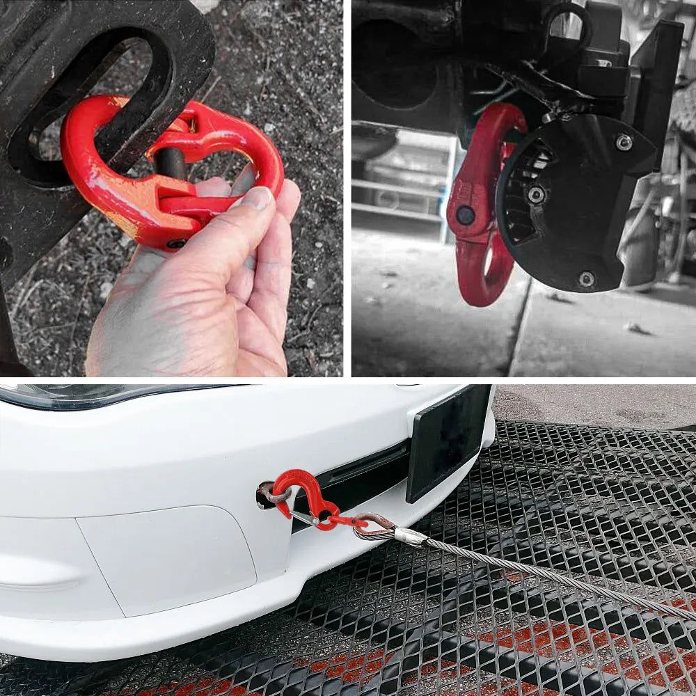 2X 6mm Hammerlock+ Eye Sling Hook Safety Chain Caravan Trailer connecting Extend - Image 8