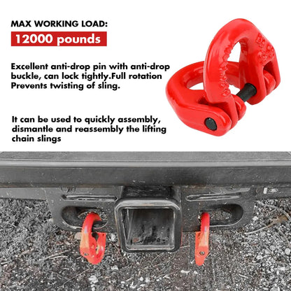 2X 6mm Hammerlock+ Eye Sling Hook Safety Chain Caravan Trailer connecting Extend - Image 9