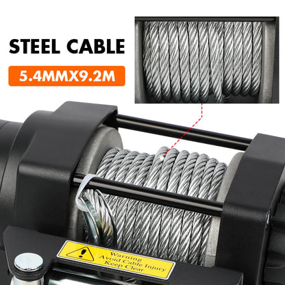 12V Electric Winch 4500LBS Winch Steel Cable Trailer Towing Remote ATV UTV - Image 8