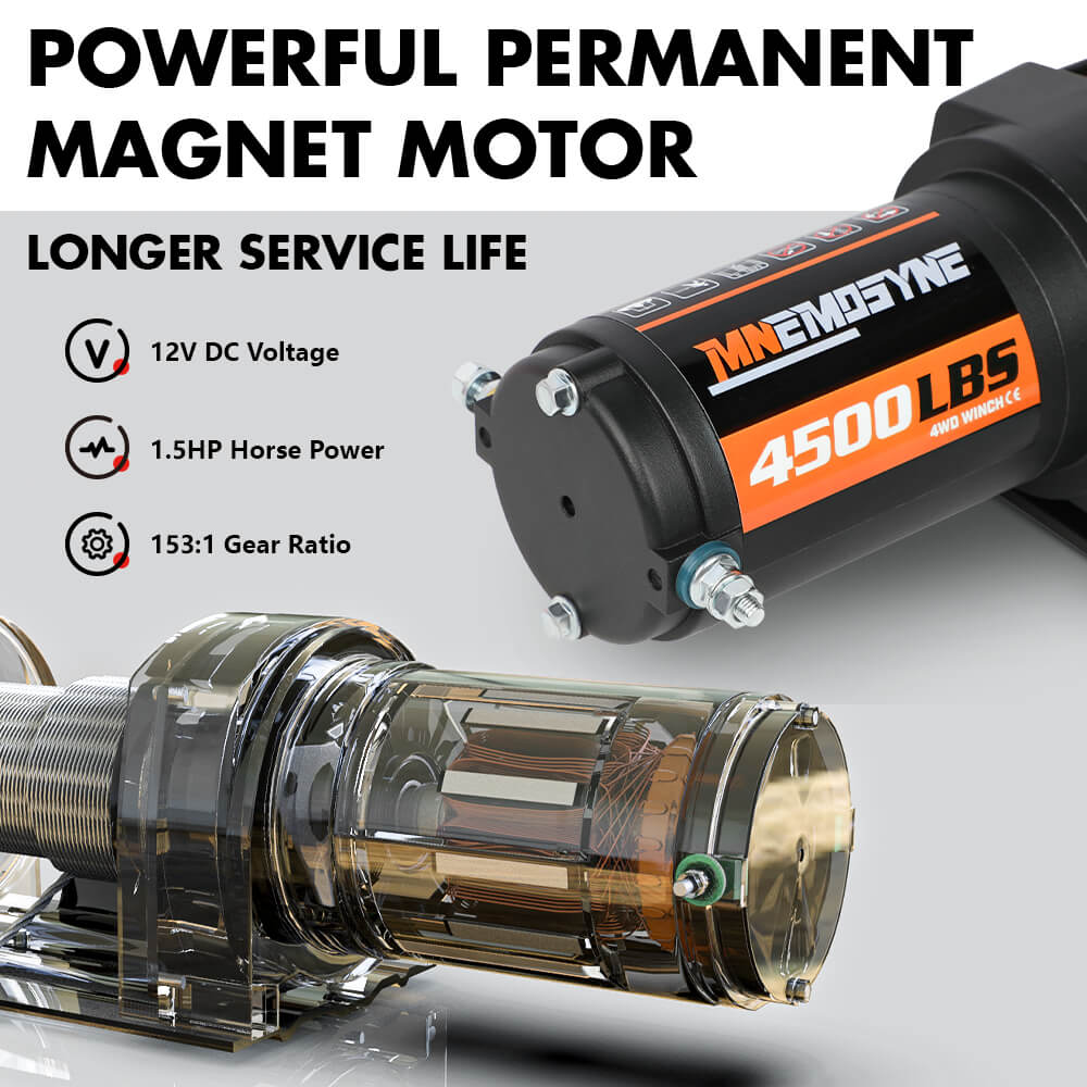 Electric Winch 4500LBS Winch Steel Cable Trailer Towing Remote ATV Winch UTV Winch 4WD - Image 3