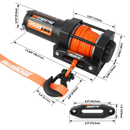 Electric Winch 4500lbs Winch Synthetic Rope Wireless Towing Trailer ATV Winch UTV Winch 4WD - Image 3