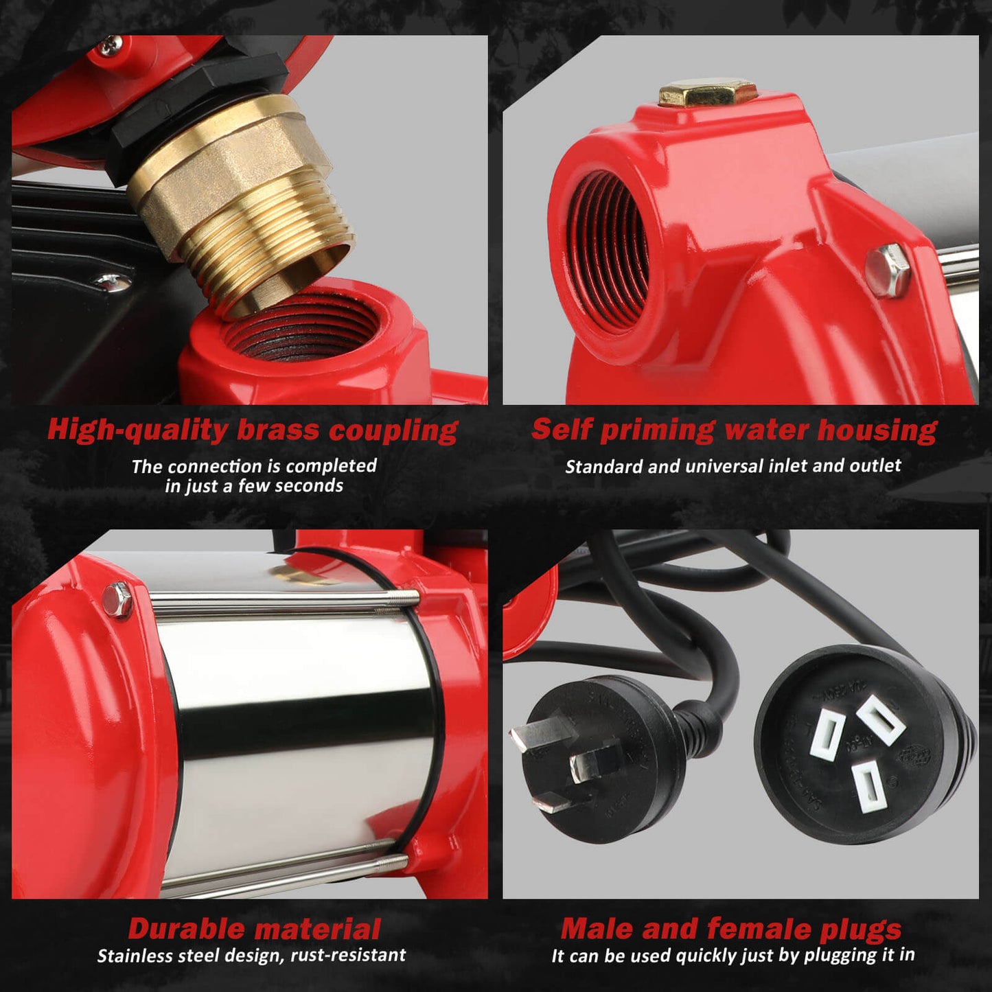 ETOSHA 2000W Garden Water Pump High Pressure 4-Stage Tank Irrigation Water Pump - Image 3