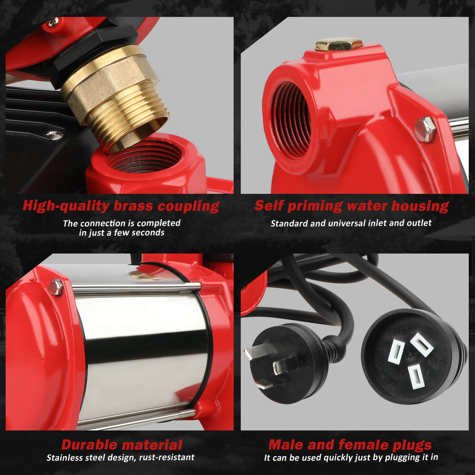 ETOSHA 2000W Garden Water Pump High Pressure 4-Stage Tank Irrigation Water Pump - Image 3