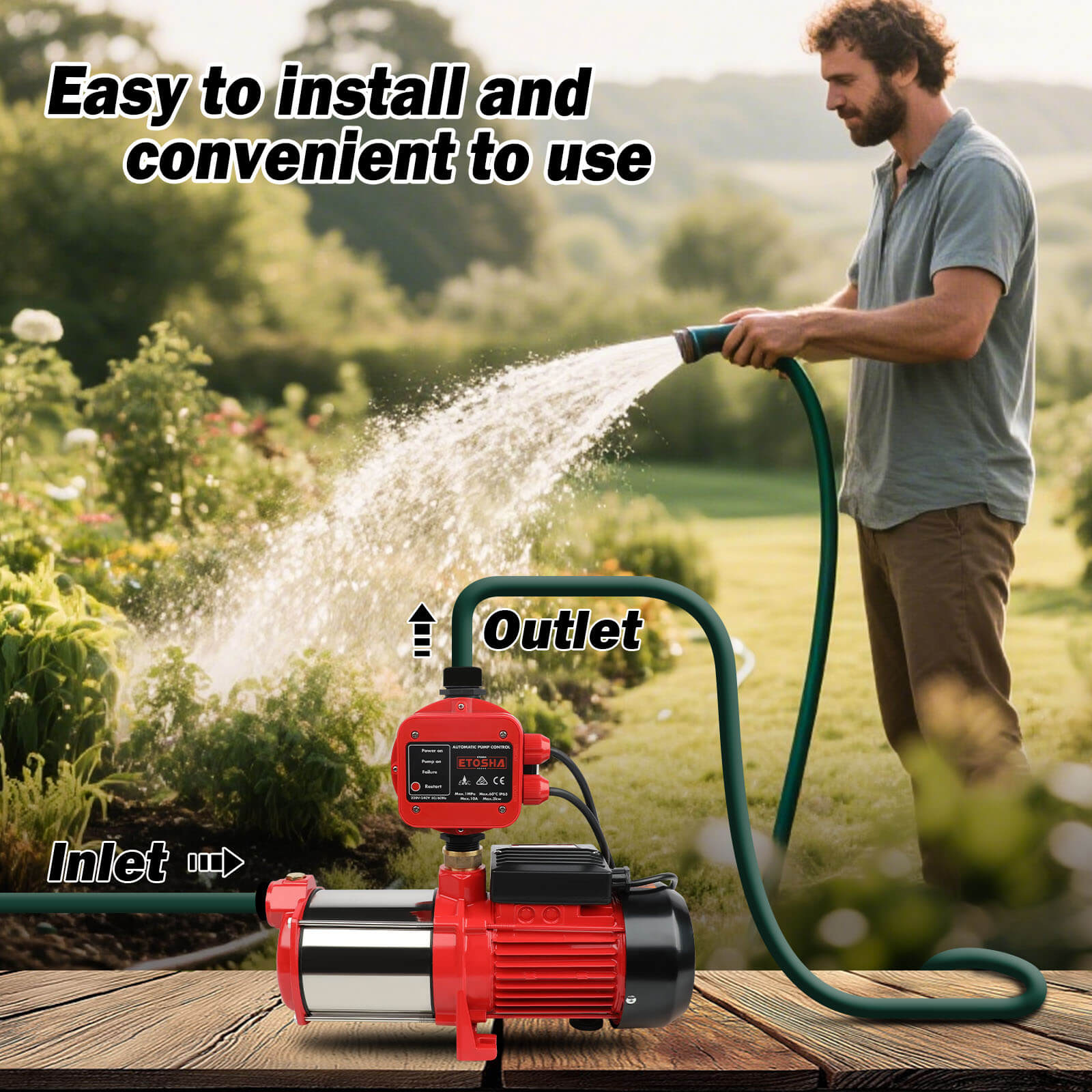 ETOSHA 2000W Garden Water Pump High Pressure 4-Stage Tank Irrigation Water Pump - Image 5