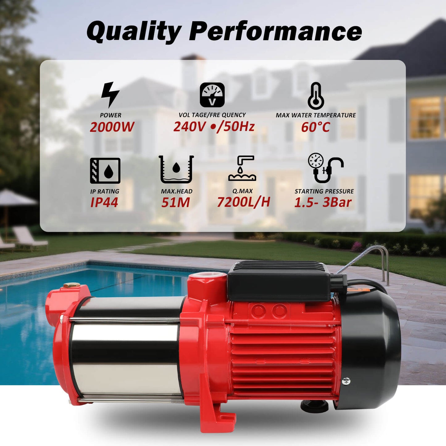 ETOSHA 2000W Garden Water Pump High Pressure 4-Stage Tank Farm Irrigation Pump - Image 8