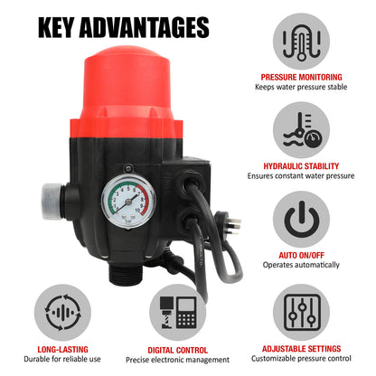 ETOSHA Water Pressure Pump Controller Auto Switch Control Electric BLACK - Image 4