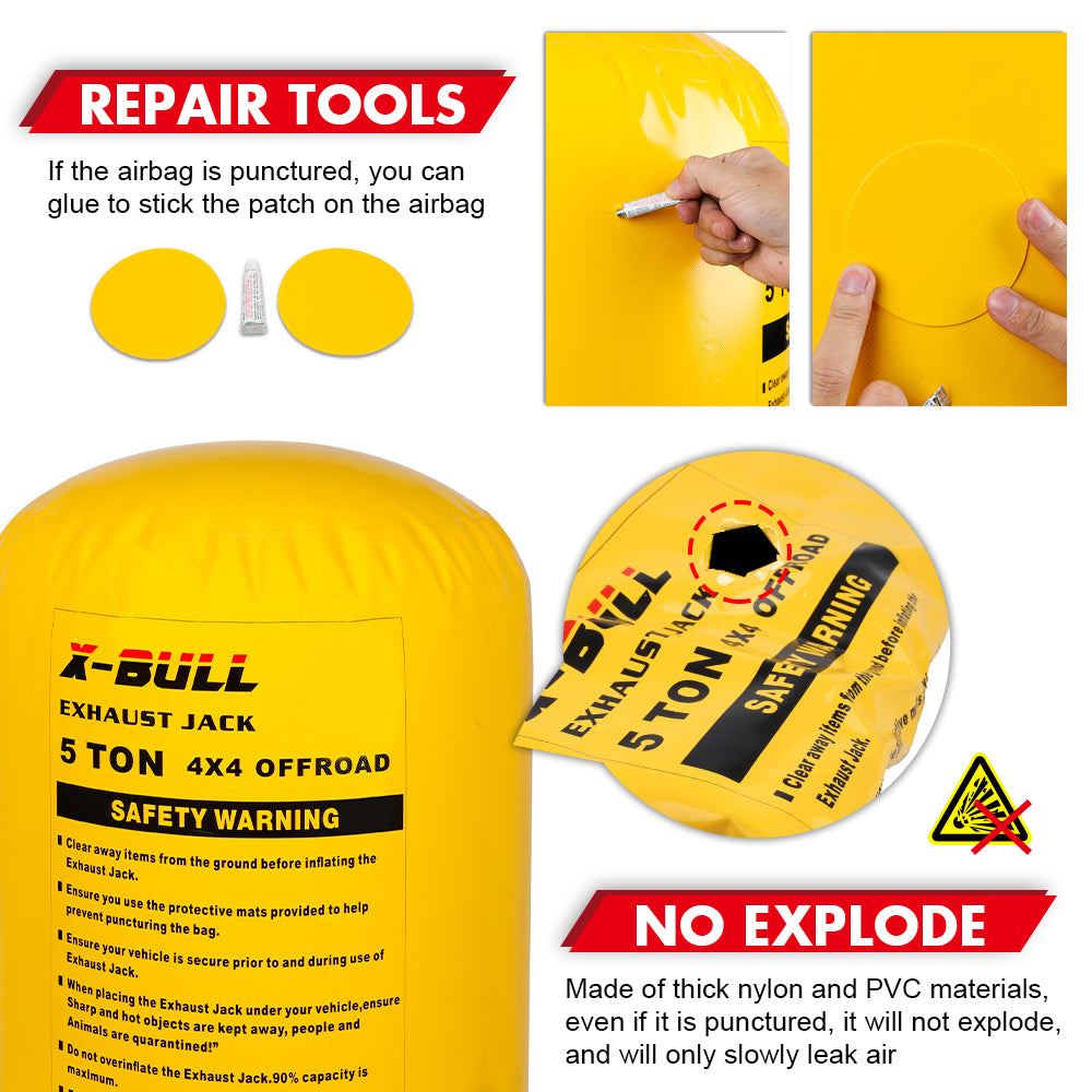 X-BULL Exhaust Jack Recovery Jack Air Bag Multi Layer Truck Rescue Kit 4x4 4WD 10 Units - Image 4