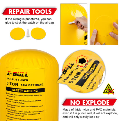 X-BULL Exhaust Jack Recovery Jack Air Bag Multi Layer Truck Rescue Kit 4x4 4WD 10 Units - Image 4