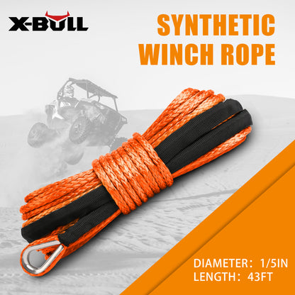 X-BULL Dyneema Synthetic Rope Winch Cable SK75 5.5MM x 13M Car Tow Recovery Strap - Image 3