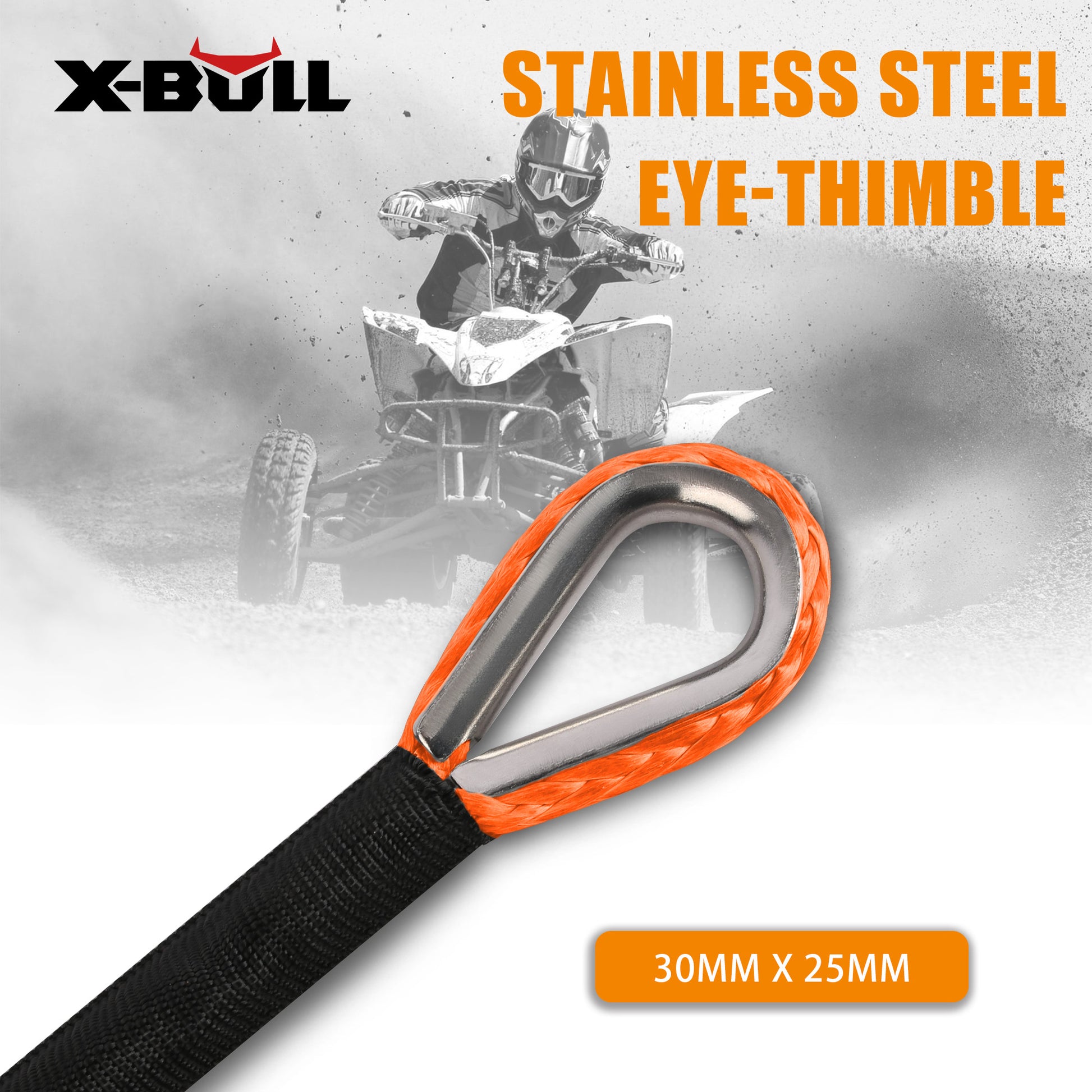 X-BULL Dyneema Synthetic Rope Winch Cable SK75 5.5MM x 13M Car Tow Recovery Strap - Image 4