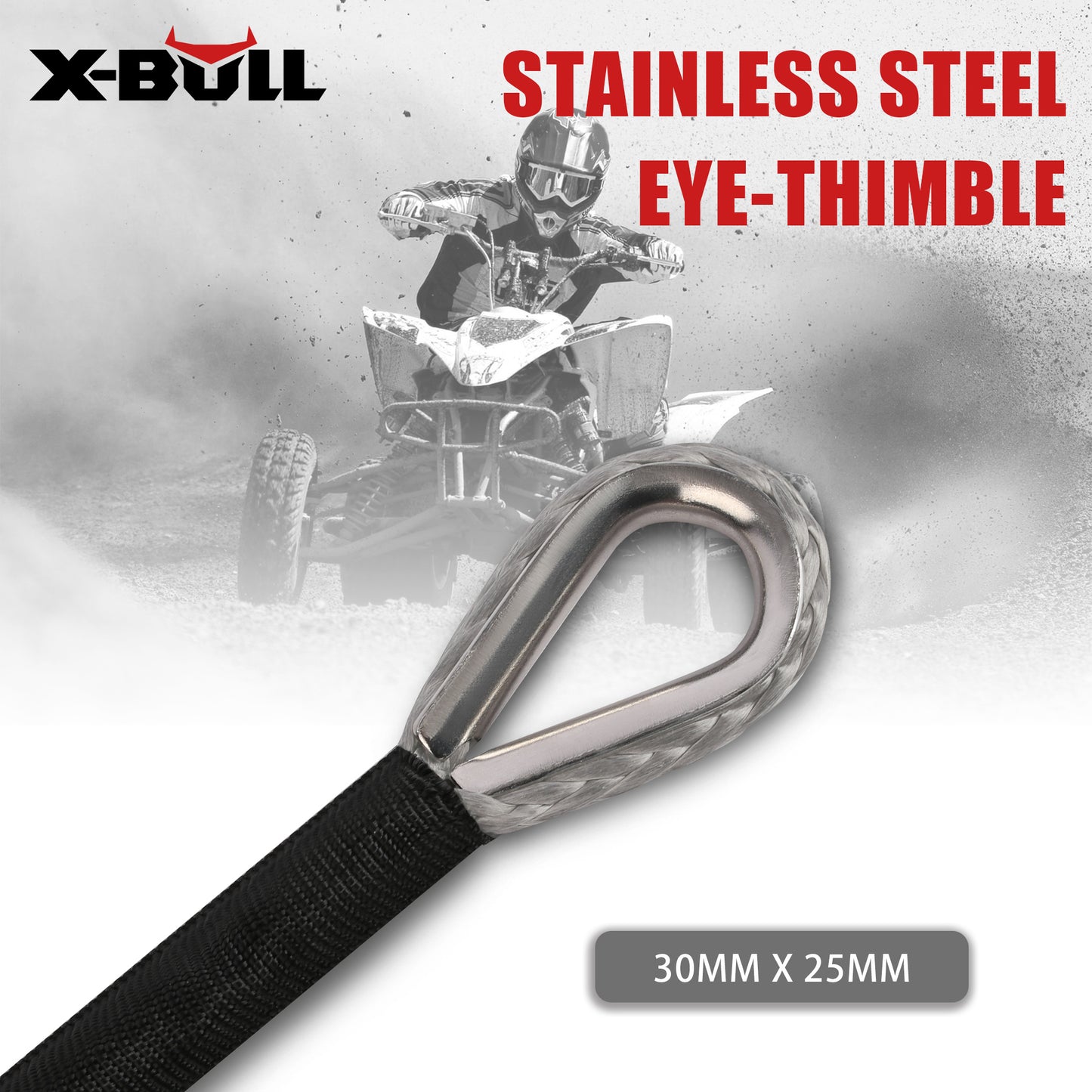 X-BULL Synthetic Dyneem Rope 5.5MM x 13M SK75 Car Tow Recovery Winch Cable Line - Image 4