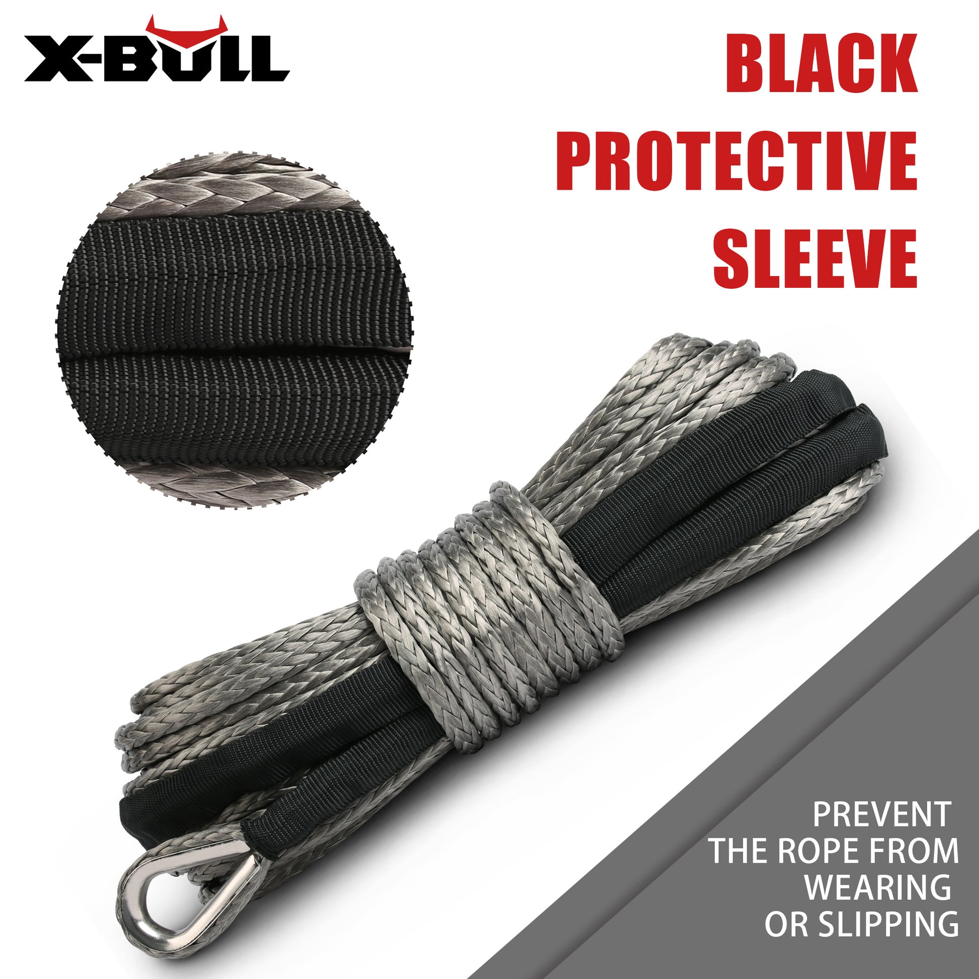 X-BULL Synthetic Dyneem Rope 5.5MM x 13M SK75 Car Tow Recovery Winch Cable Line - Image 6