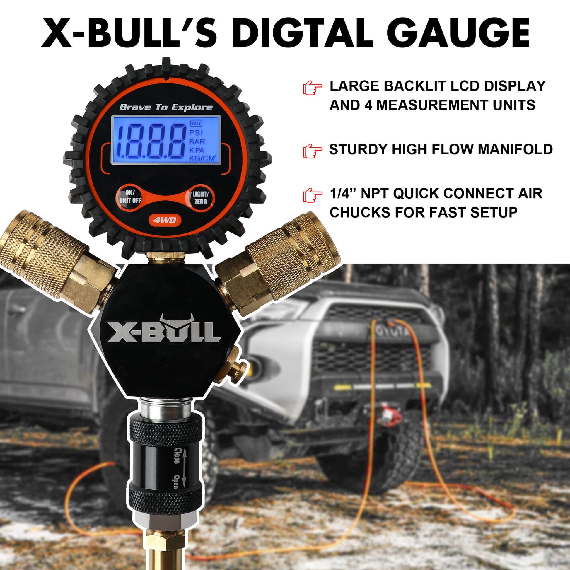 X-BULL 4 Tire Inflation Indeflate Digital 4 Hose 4 Tire Inflation Tyre Deflation System Equalizer - Image 5