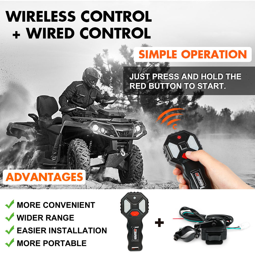 2500LBS Electric Winch Wireless Remote Synthetic Rope Wireless Remote ATV UTV BOAT - Image 7