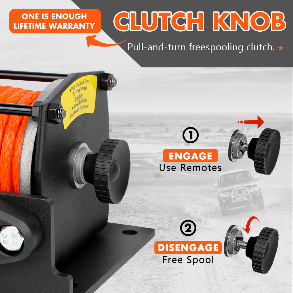 ZESUPER 12V Electric Winch 3000lbs Synthetic Rope Wireless Remote ATV UTV BOAT - Image 3