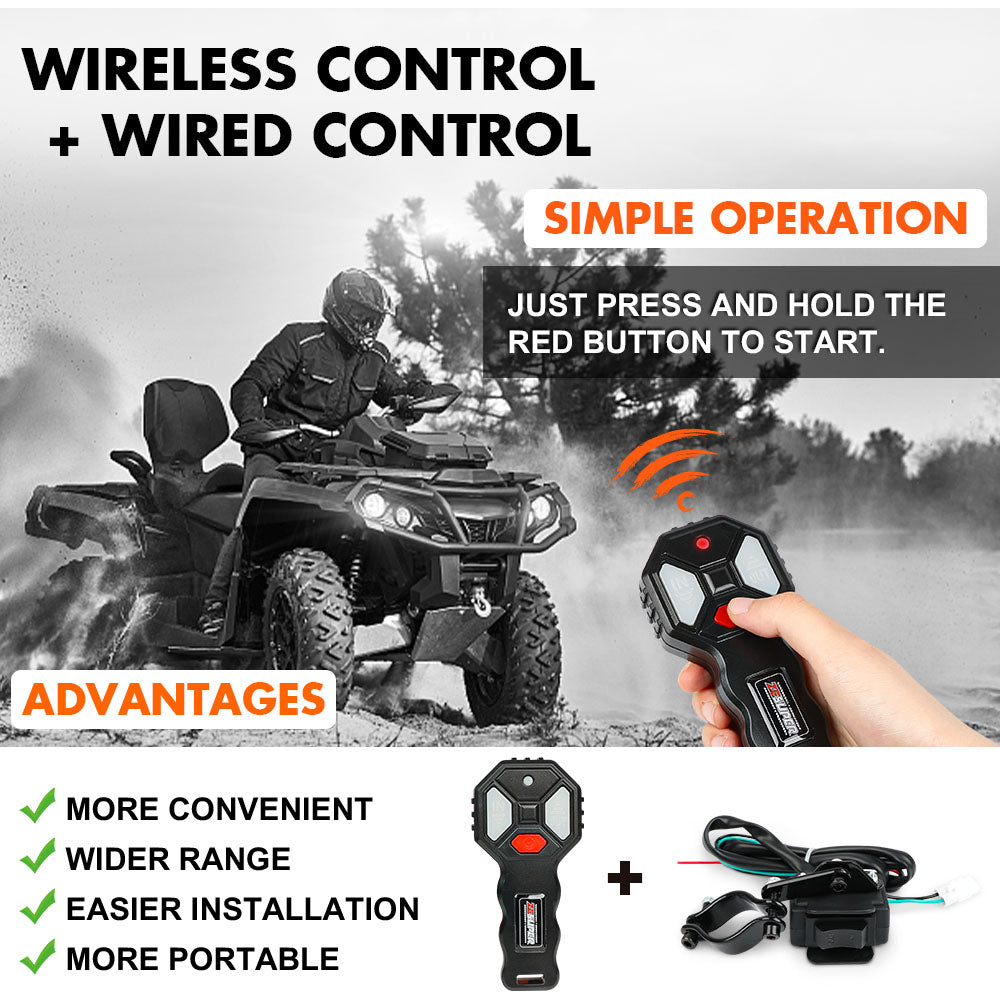 ZESUPER 12V Electric Winch 3000lbs Synthetic Rope Wireless Remote ATV UTV BOAT - Image 4