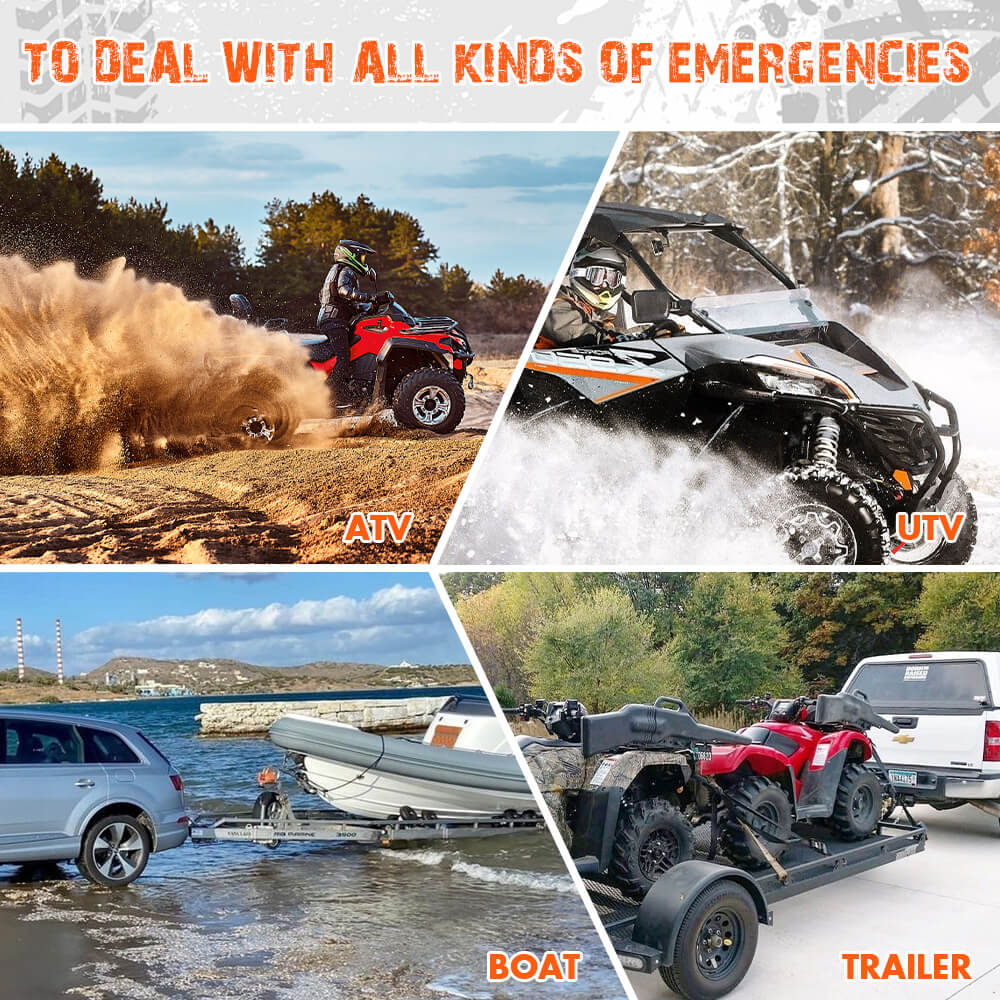 4500lb Electric Winch 12V Synthetic Rope Wireless RemoteX2 ATV Winch Kit Boat Winch UTV 4WD Orange - Image 5