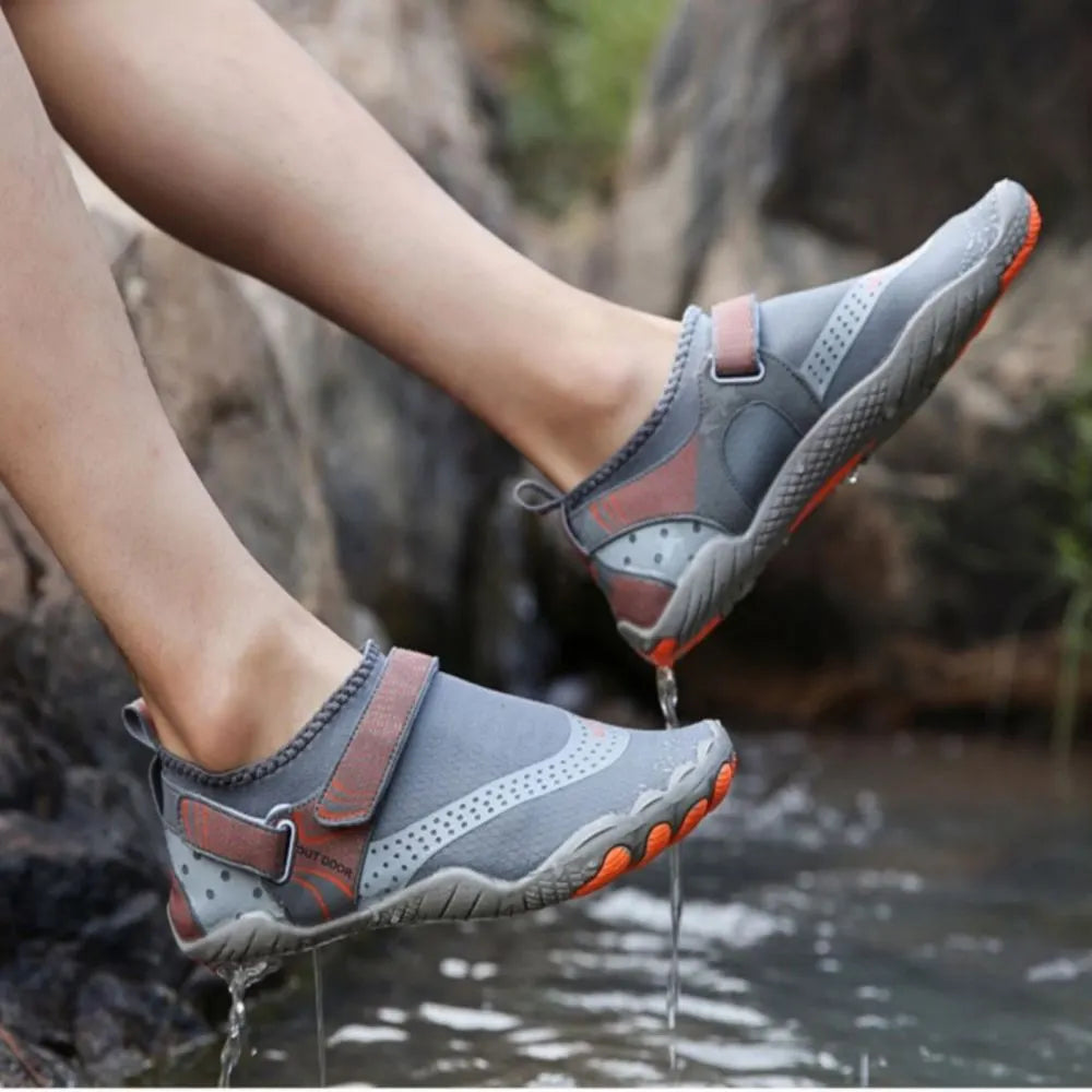 Men Women Water Shoes Barefoot Quick Dry Aqua Sports Shoes - Grey Size EU41 = US7.5 - Image 8