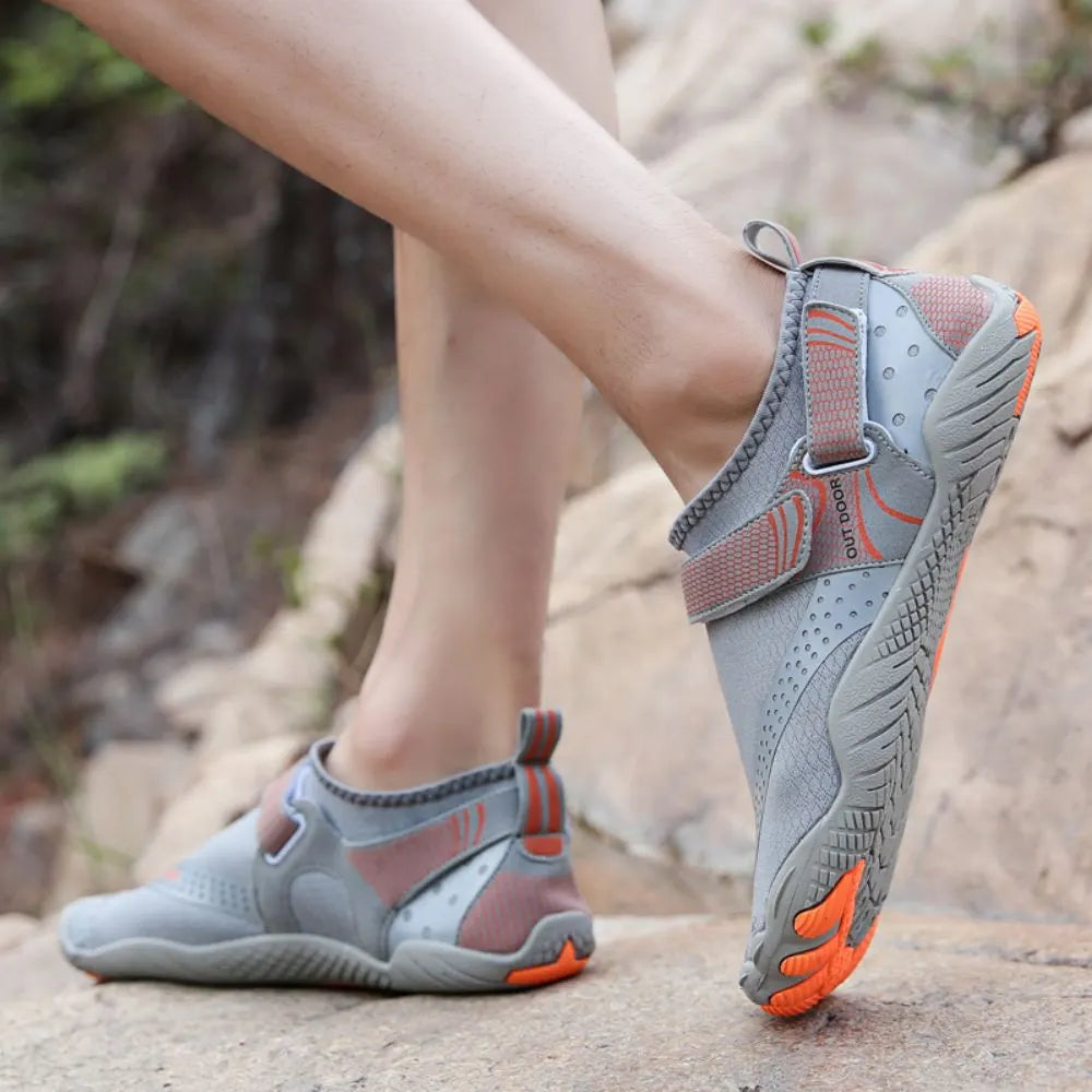 Men Women Water Shoes Barefoot Quick Dry Aqua Sports Shoes - Grey Size EU41 = US7.5 - Image 6
