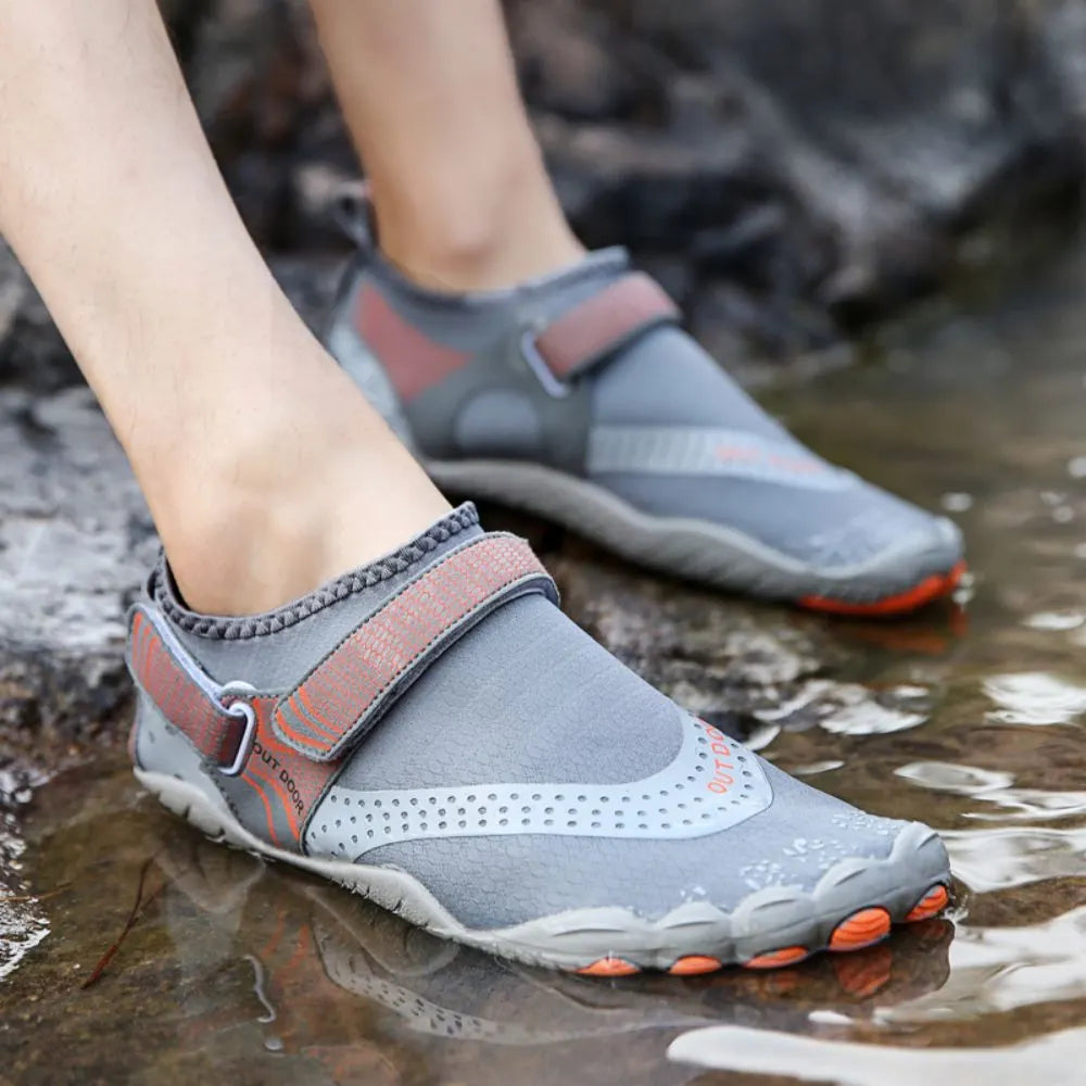 Men Women Water Shoes Barefoot Quick Dry Aqua Sports Shoes - Grey Size EU43 = US8.5 - Image 9