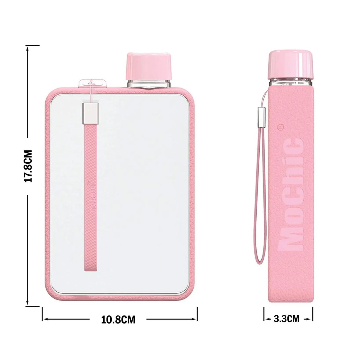 A5 Flat Water Bottle Portable Travel Mug BPA Free Water Bottle (Grey) - Image 4