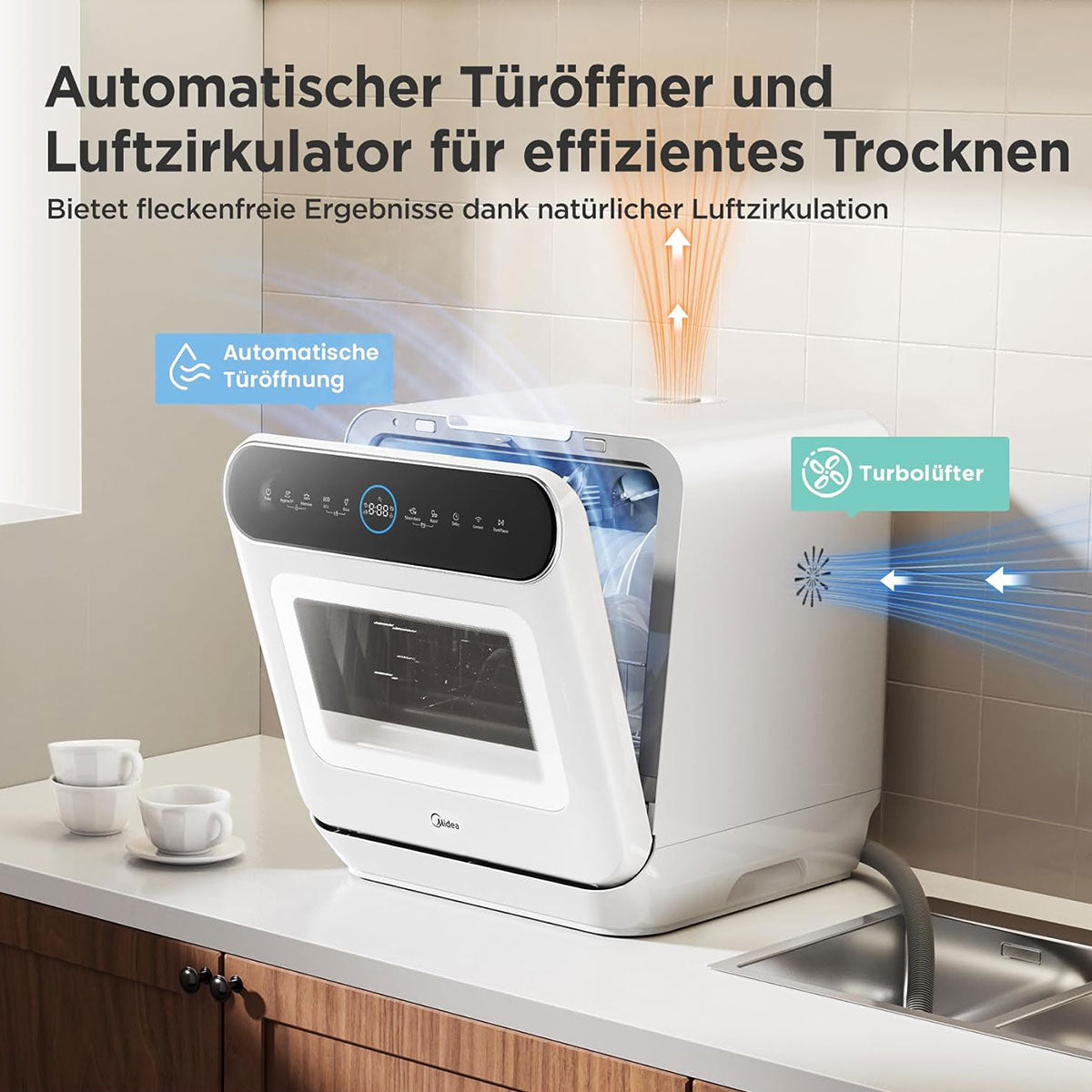 Midea 3rd Generation  Bench Top Mini Dishwasher - Image 2