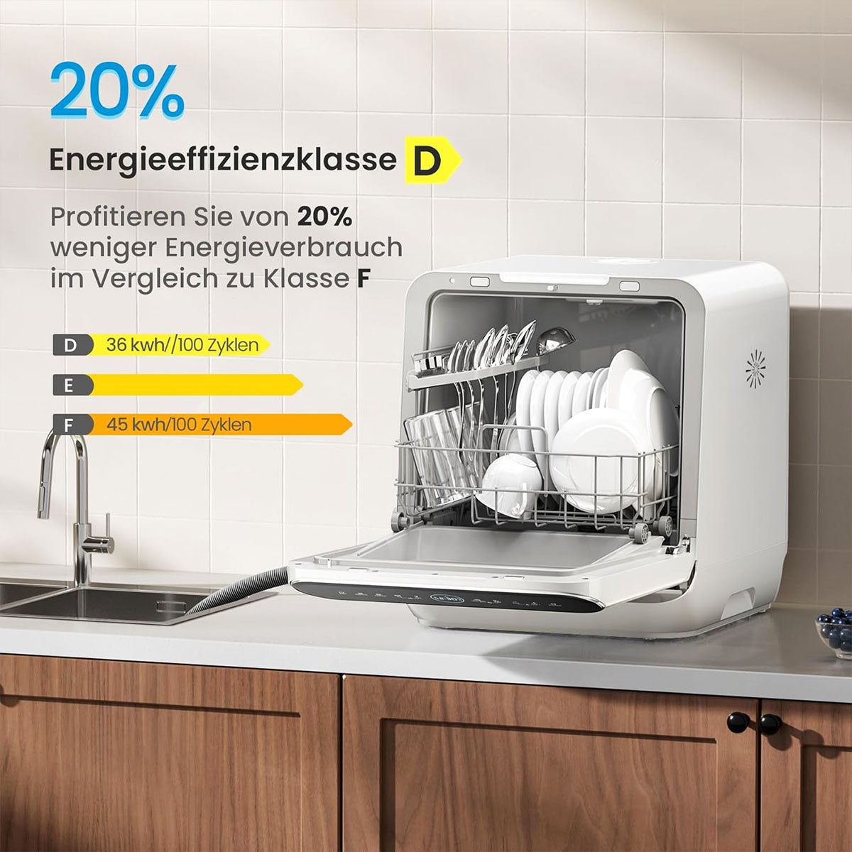 Midea 3rd Generation  Bench Top Mini Dishwasher - Image 4