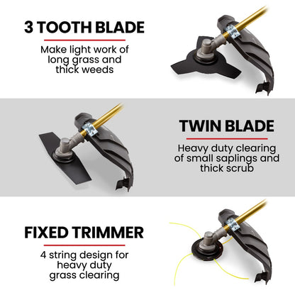 Baumr-AG 65CC Brushcutter Whipper Snipper Trimmer Brush Cutter Multi Pole Tool - Image 9
