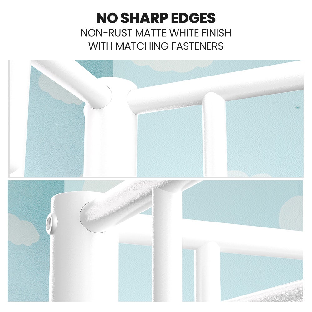 KINGSTON SLUMBER 2in1 King Single Metal Bunk Bed Frame, with Modular Design, Matte White - Image 4