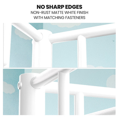 KINGSTON SLUMBER 2in1 King Single Metal Bunk Bed Frame, with Modular Design, Matte White - Image 4