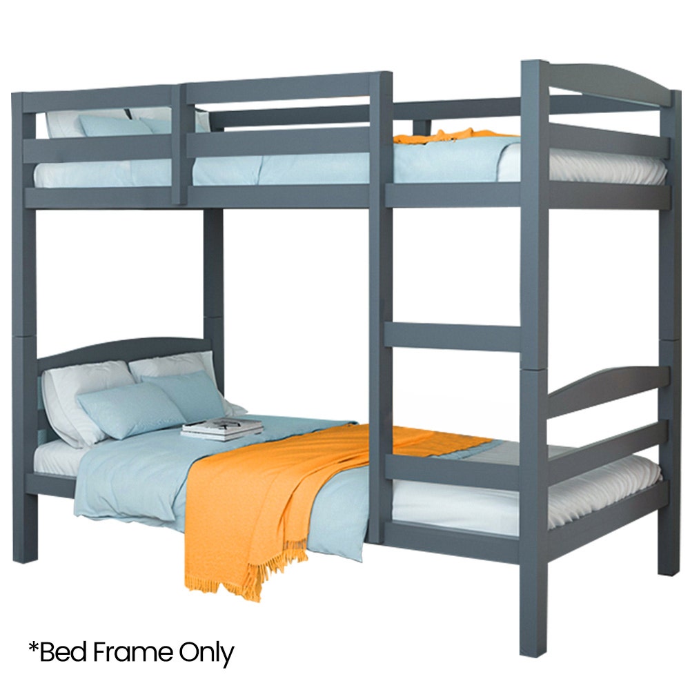 KINGSTON SLUMBER Single Bunk Bed Frame, Solid Pine 2-in-1 Modular Design, Converts to 2 Single Beds, For Kids, Grey - Image 8