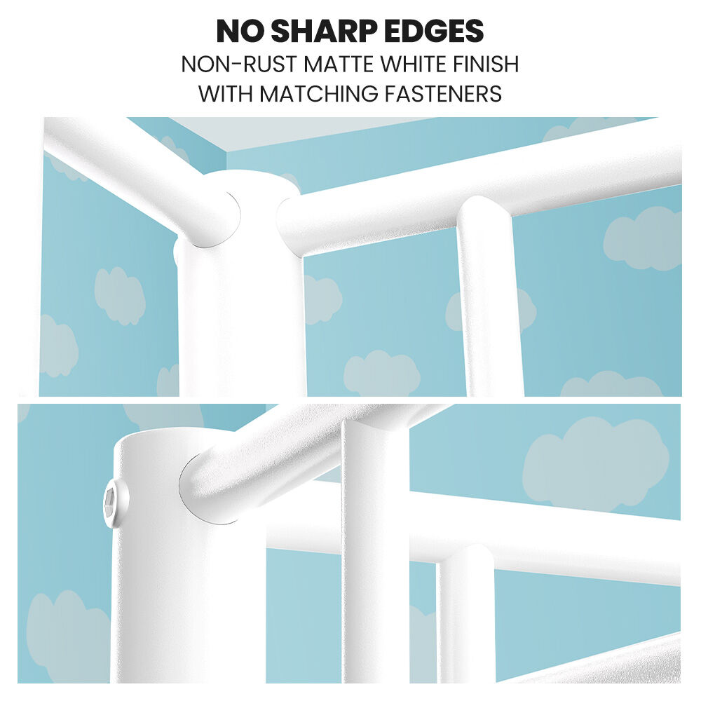 KINGSTON SLUMBER Single over Double Metal Bunk Bed Frame, Matte White - Image 4