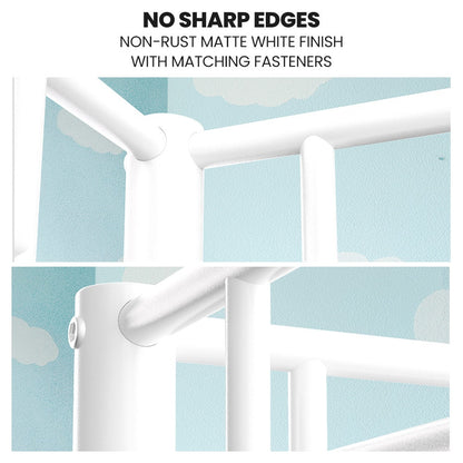 KINGSTON SLUMBER 2in1 Single Metal Bunk Bed Frame, with Modular Design, Matte White - Image 4