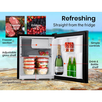 GECKO 57L Portable Camping Bar Fridge with Freezer 12V/24V, Black - Image 7