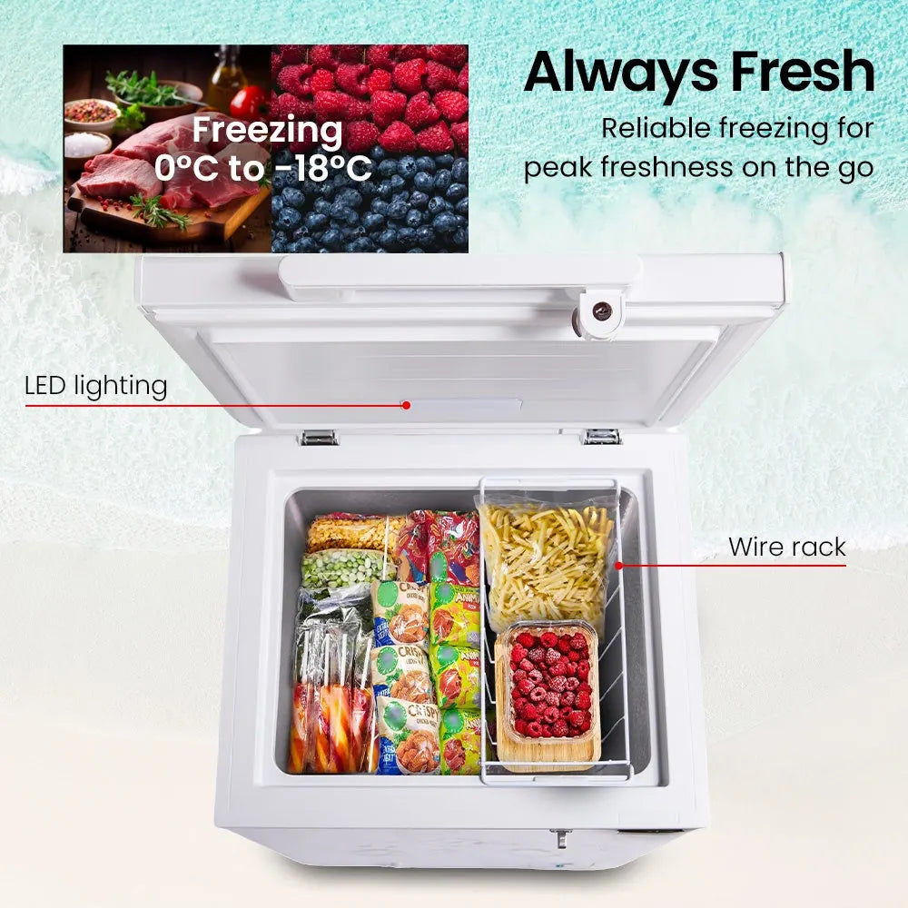 GECKO 100L Portable Chest Freezer, 12V/24V/240V for Motorhome and Caravan, White - Image 2