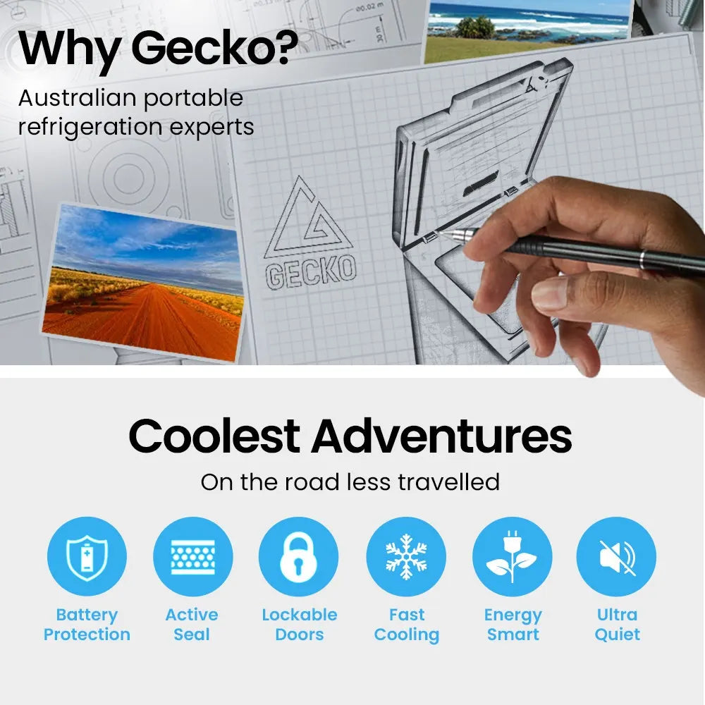 GECKO 100L Portable Chest Freezer, 12V/24V/240V for Motorhome and Caravan, White - Image 3
