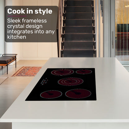 EuroChef 90cm 5 Zone Ceramic Cooktop, 8900W Electric, FlexiZone Adjustable Size Hobs, Touch Controls - Image 5
