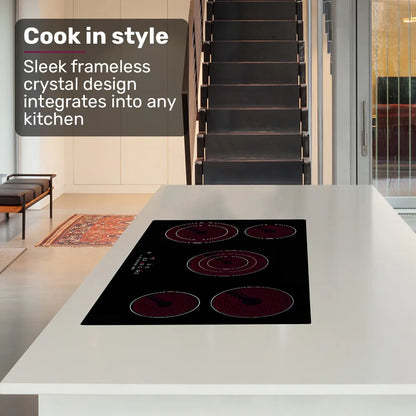 EuroChef 90cm 5 Zone Ceramic Cooktop, 8900W Electric, FlexiZone Adjustable Size Hobs, Touch Controls - Image 5