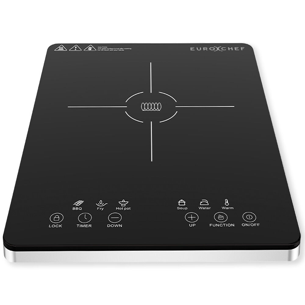 EUROCHEF Induction Benchtop Cooktop, 2000W, 9 Heat Levels, Fast Electric Portable Cooker, Touch Controls