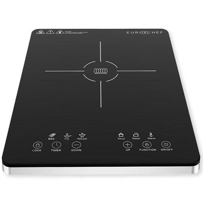 EUROCHEF Induction Benchtop Cooktop, 2000W, 9 Heat Levels, Fast Electric Portable Cooker, Touch Controls