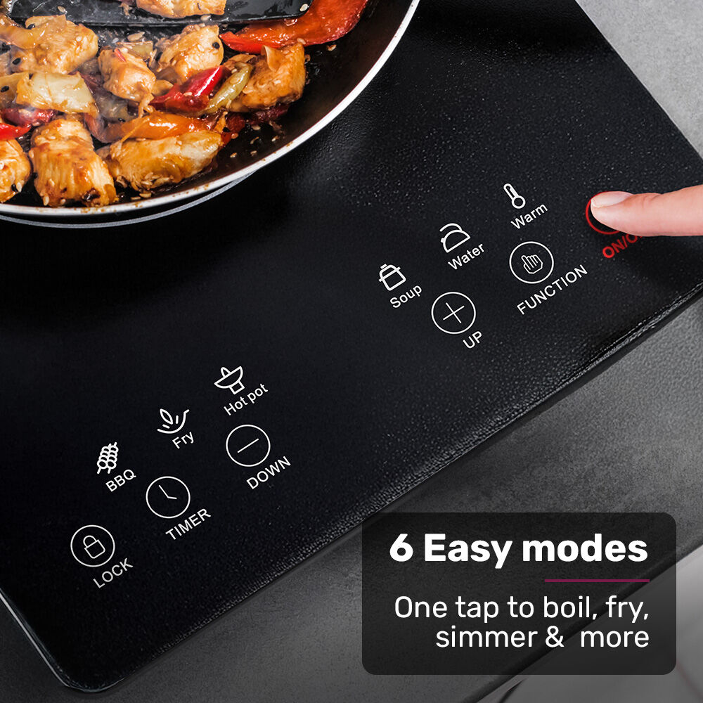 EUROCHEF Induction Benchtop Cooktop, 2000W, 9 Heat Levels, Fast Electric Portable Cooker, Touch Controls - Image 4