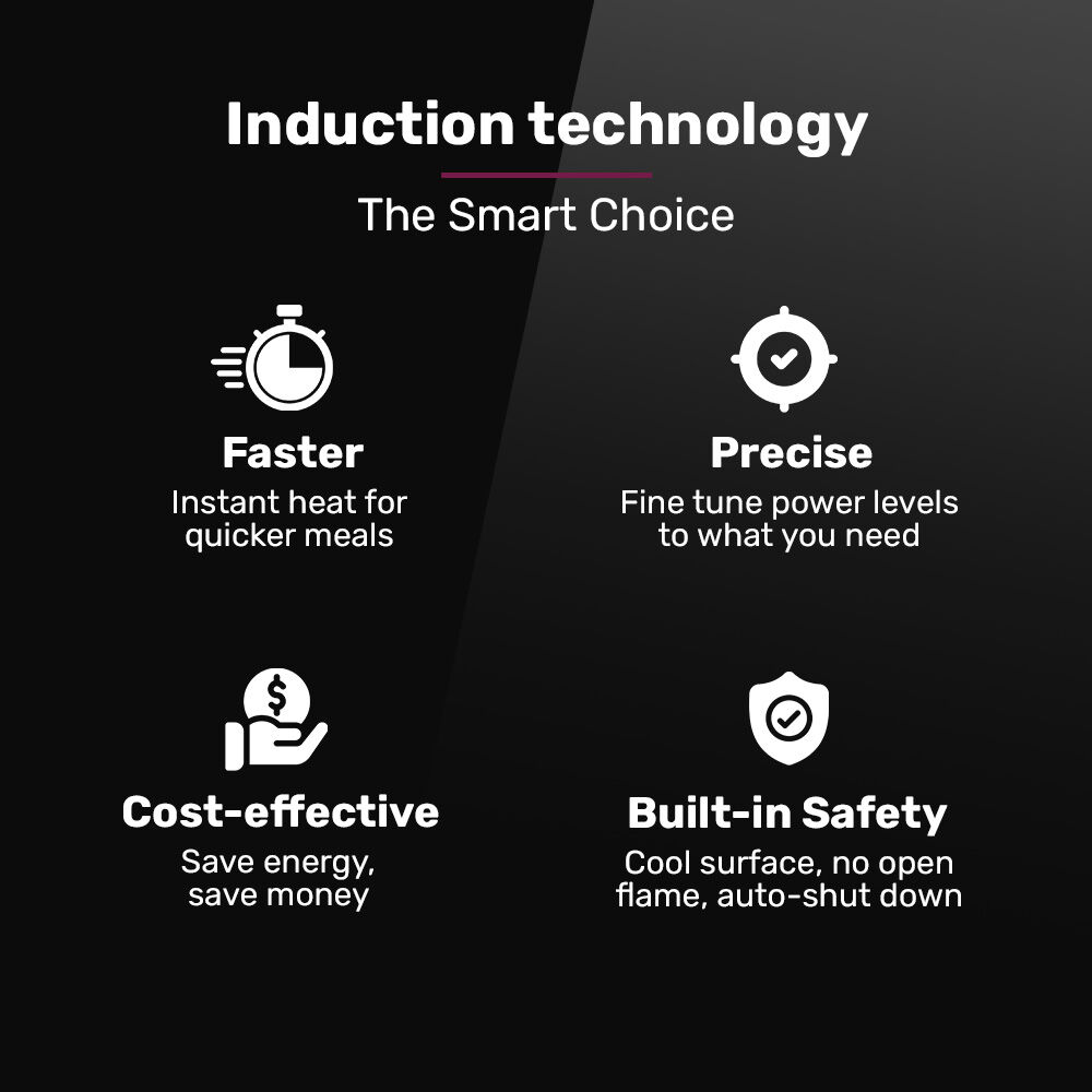 EUROCHEF Induction Benchtop Cooktop, 2000W, 9 Heat Levels, Fast Electric Portable Cooker, Touch Controls - Image 8